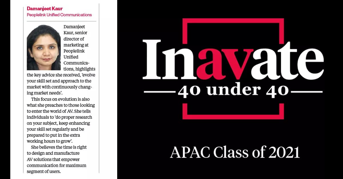 Inavate 40 Under 40 Influential AV leaders, Class of 2021