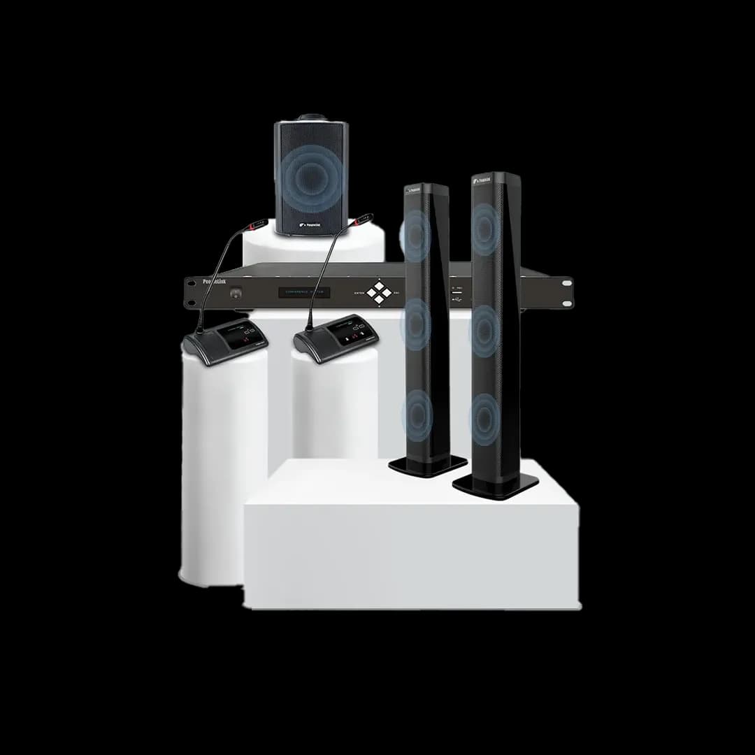 Audio devices — microphones, wireless microphone systems, speakerphones, conference systems