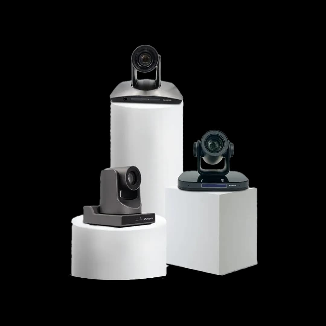 Cameras — pan-tilt-zoom, tracking, videobar and webcam