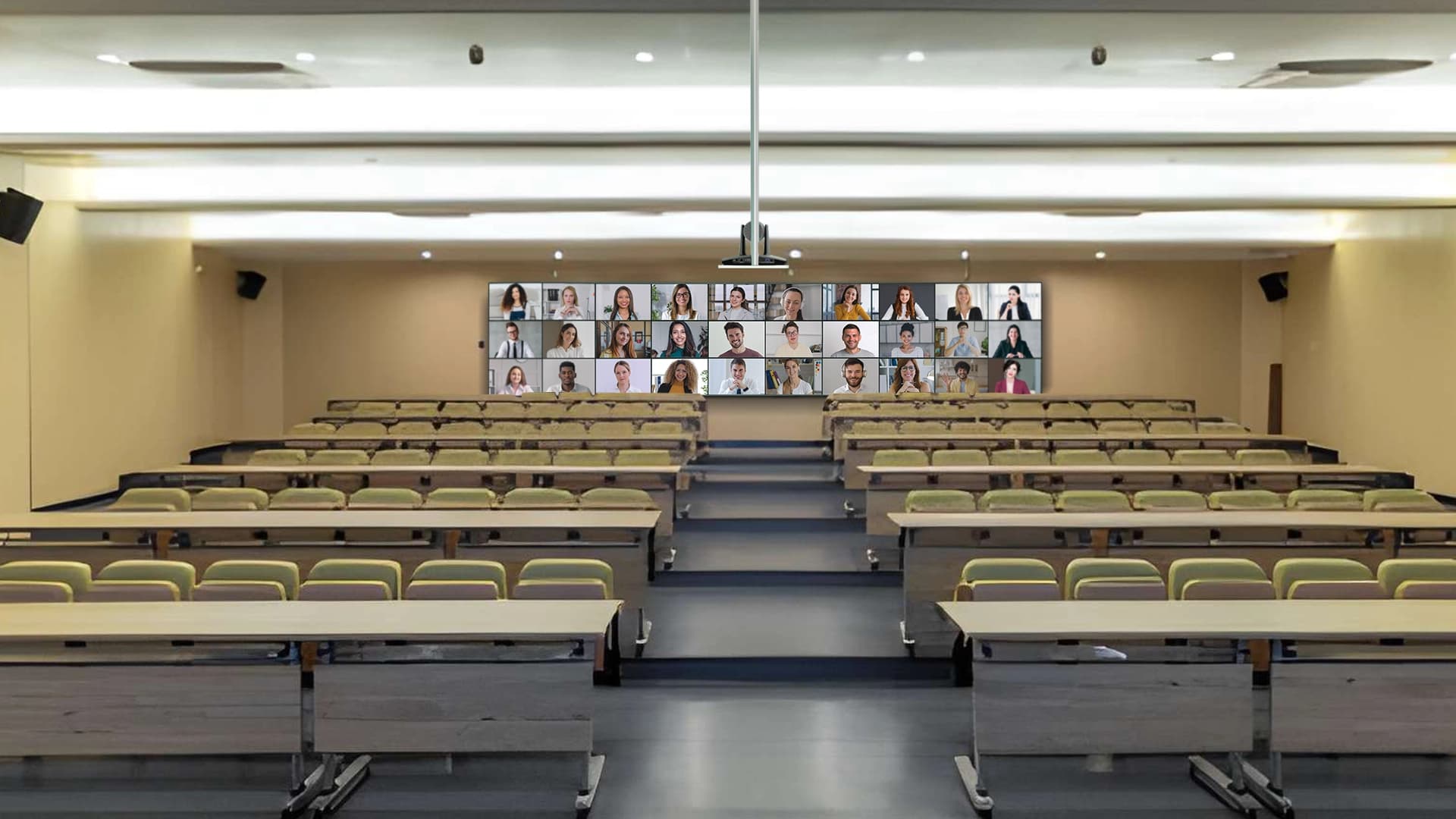 Meeting room with video conference