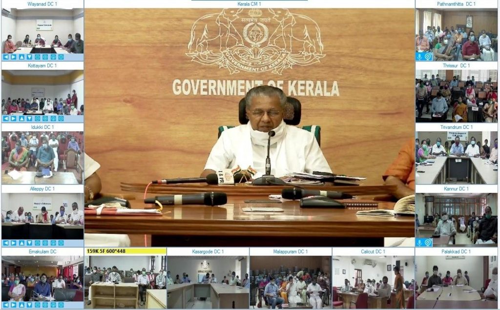 Government of Kerala (Connecting remote locations over Virtual Video Meeting) - InstaVC Video Conference platform. - Shri Pinarayi Vijayan (Chief Minister of Kerala)